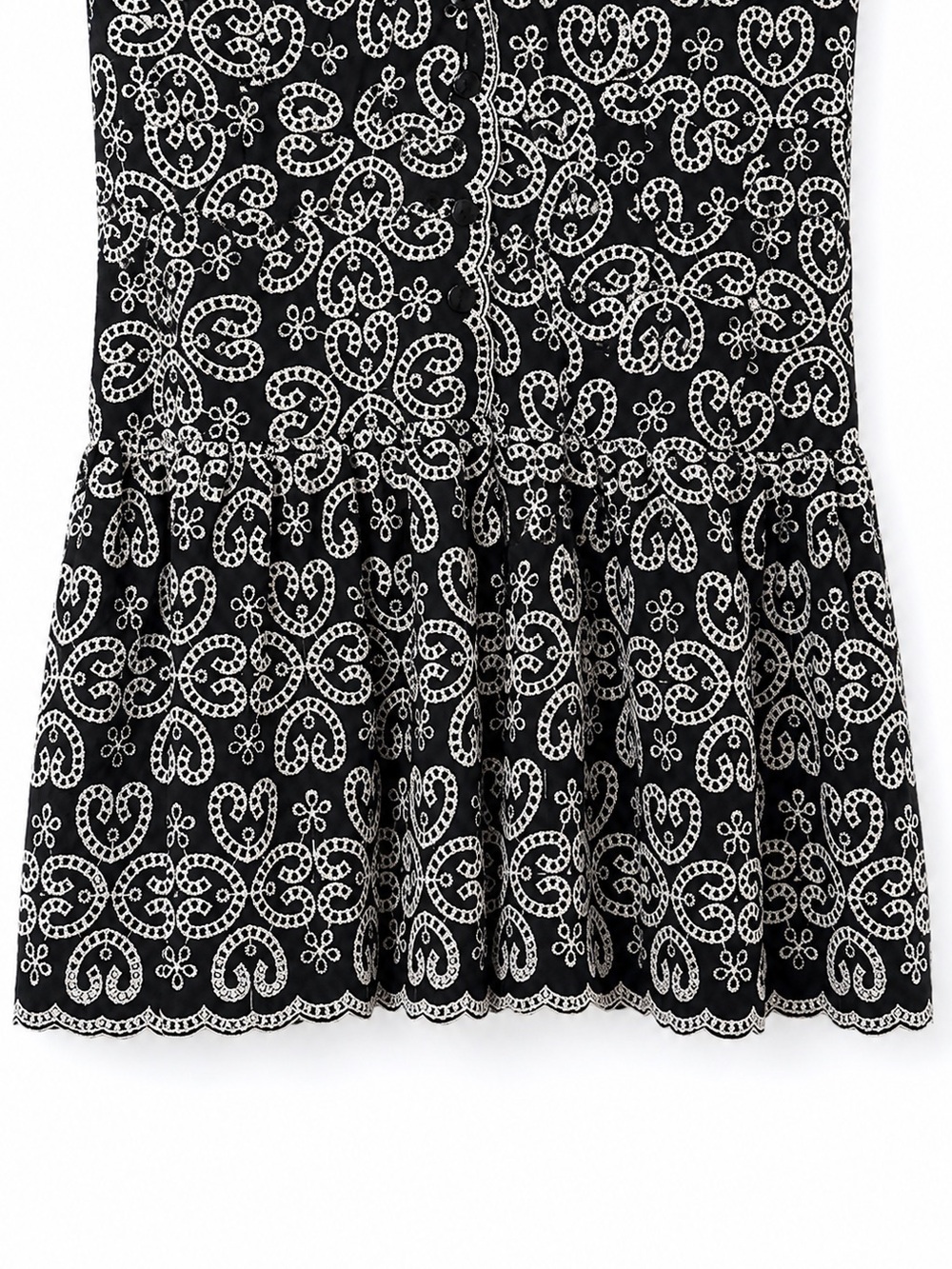 Sandro Angeles Embroidered Guipure Mini Dress Black Ivory L - Picture 4 of 9
